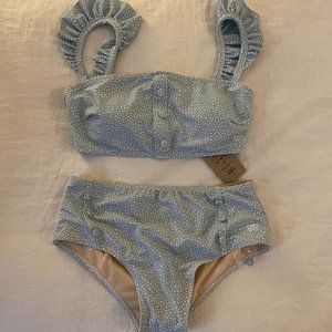 NWT Albion Fit Swim | Ruffle Dotted Bikini Top and Bottom